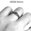 Baby Double Floral Cross Ring Baby Double Floral Cross Ring