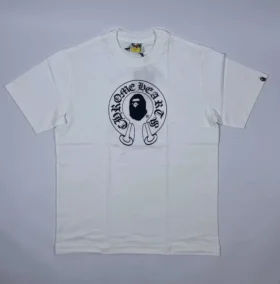 Bape X Chrome Hearts-skjorta, vit