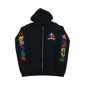 Ch Script Multicolor Cemetery Cross Zip up Huvtröja