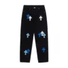 Chrome Hearts blå och vita Cross Patch Jeans Chrome Hearts blå och vita Cross Patch Jeans