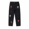 Chrome Hearts broderade jeans, svarta