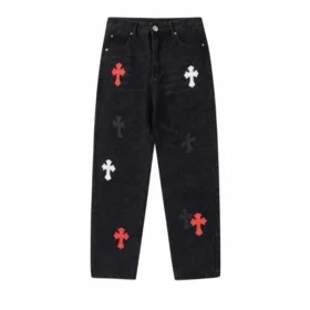 Chrome Hearts broderade jeans, svarta