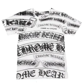 Chrome Hearts Comme Des Garcons T-shirt med tryck, vit, svart