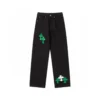 Chrome Hearts Cross gröna och vita patchjeans