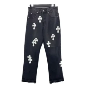 Chrome Hearts Cross-sydda läderjeans