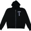 Chrome Hearts Floral Logo Zip up Huvtröja Svart Storlek Large Chrome Hearts Floral Logo Zip up Huvtröja Svart Storlek Large