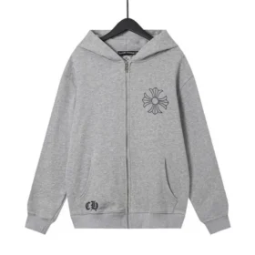 chrome hearts gr huvtrja med korsmnster och blommor samt dragkedja 2 280x280 - Chrome Hearts gr&aring; huvtr&ouml;ja med korsm&ouml;nster och blommor samt dragkedja