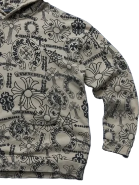 Chrome Hearts huvtröja med olika logotyper