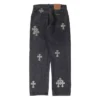 Chrome Hearts-jeans med Cross Patch i ponnyhår