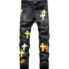Chrome Hearts-Jeans med korslogotyp