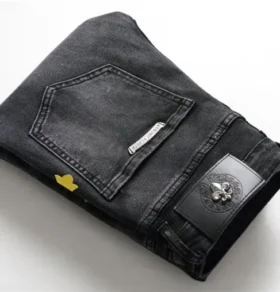 Chrome Hearts-Jeans med korslogotyp