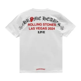 Chrome Hearts Las Vegas Rolling Stones vit skjorta med ficka