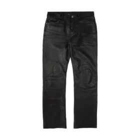 Chrome Hearts läderbyxor med blommönster