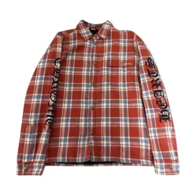 Chrome Hearts rödfodrad rutig flanellskjorta
