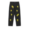 Chrome Hearts slitna gula jeans