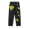 Chrome Hearts slitna gula jeans