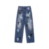 Chrome Hearts svart och cyanblå jeans med Cross Patch Chrome Hearts svart och cyanblå jeans med Cross Patch