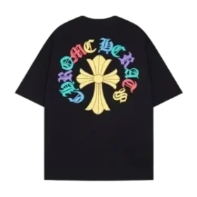 Chrome Hearts svart T-shirt med korslogotyp