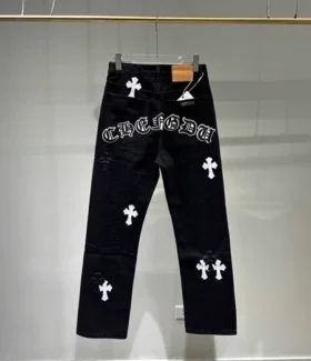 Chrome Hearts svarta White Label-Jeans