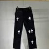 Chrome Hearts svarta White Label-Jeans