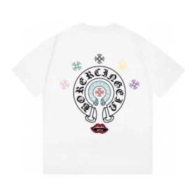Chrome Hearts T-shirt med flera logotyper och läppdesign