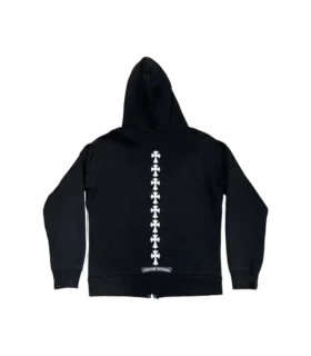 Chrome Hearts Triple Cross Logo Zip up Huvtröja