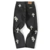 Chrome Hearts vita Jeans med Cross Patch Chrome Hearts vita Jeans med Cross Patch