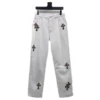 Chrome Hearts vita leopardmönstrade Jeans