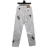 Chrome Hearts vita leopardmönstrade Jeans