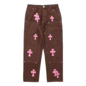 Chrome Style Brown Carpenter Hearts Byxor