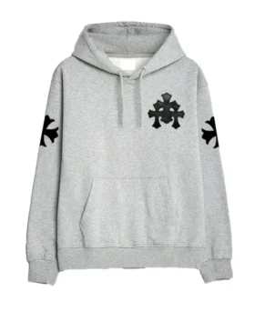 Grå Chrome Hearts-huvtröja