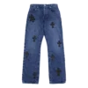 Jeans med läderlappar i kors Jeans med läderlappar i kors