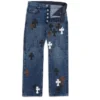 Lemandik raka Jeans med Cross Patch