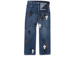 Lemandik raka Jeans med Cross Patch