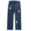 Lemandik raka Jeans med Cross Patch