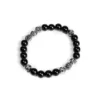 Onyx-Armband 8 mm (8 silverpärlor) Onyx-Armband 8 mm (8 silverpärlor)