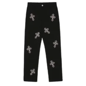 Rhinestone Cross Chrome Hearts-byxor