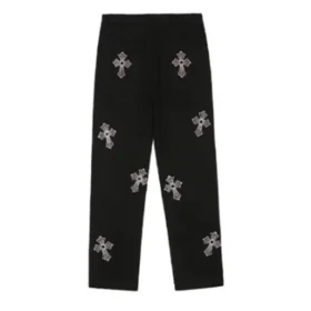Rhinestone Cross Chrome Hearts-byxor