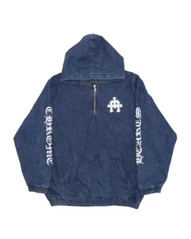 Ruckus Hooded Denim Cross Patch Jacket