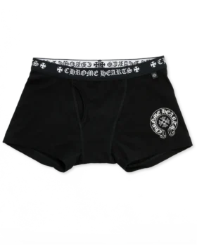 Svarta boxershorts i bomull med svartvit jacquard