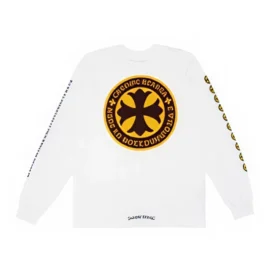 Vit Chrome Hearts långärmad tröja